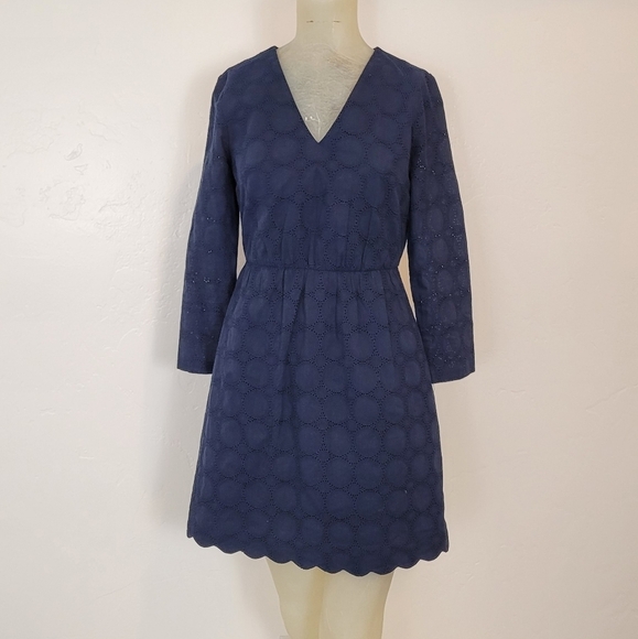 J. Crew Eyelet Circle Green Dress H8471 - Picture 4 of 10